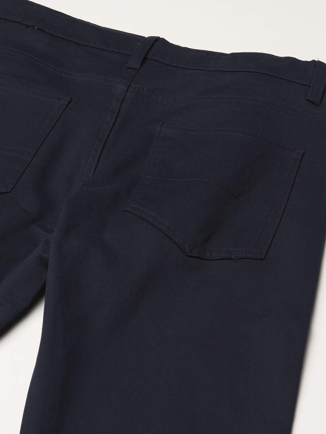 Nautica Boys Flat Front Stretch Twill Chino Khaki Pant, Navy 5-Pocket, 14 Husky