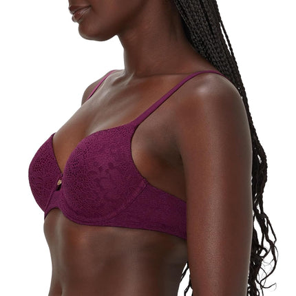 Maidenform Women's Custom Lift, One Fab Fit Underwire, Convertible Straps, Full Coverage Bra, Autumn Orchid Lace, 36D