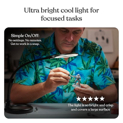 Brightech LightView Pro Flex 2 en 1: Lupa de 2.25 aumentos con luz LED brillante - Lámpara con lupa con base de soporte y abrazadera - Para lectura, pintura, costura y manualidades de aguja, puzles y aficionados a los hobbies