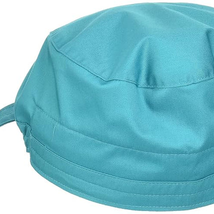 WonderWink Men's Unisex Tie Back Scrub Cap, Teal Blue, One Size