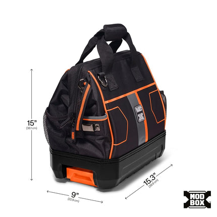 Klein Tools 62203MB MODbox Tool Bag, Part of the MODbox Mobile Workstation, 28 Pockets for Maximum Tool Storage, Internal Headlamp Bracket