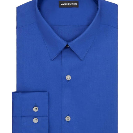 Van Heusen Men's Flex Collar Slim Fit Stretch Dress Shirt, Royal Blue, 17" Neck 34"-35" Sleeve