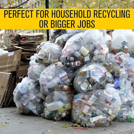 Aluf Plastics 20-30 Gallon Clear Trash Bags - (Huge 1000 Pack) - 30" x 36" - 1.2 MIL (Equivalent) - Heavy Duty Industrial Liners Clear Garbage Bags for Recycling, Contractors, Storage, Outdoor