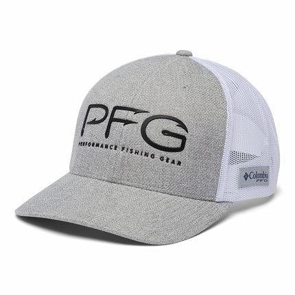 Columbia Unisex's PFG Hooks Mesh Ball Cap, Cool Grey Heather/Black, XXL