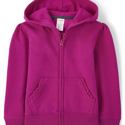 Gymboree Girls and Toddler Long Sleeve Zip Up Hoodie Sweatshirt, Magic Magenta, 12 (3030585)