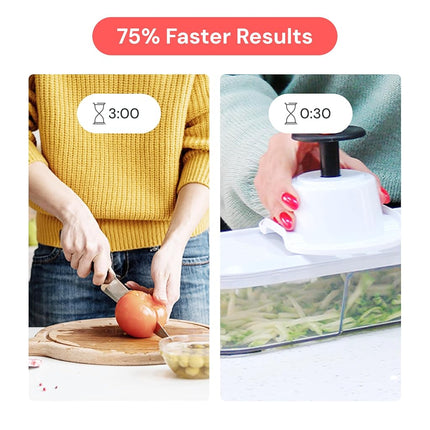 Fullstar Mandoline Slicer for Kitchen - Vegetable Chopper, Onion Potato Food Veggie Fruit Slicer and Cutter with Container, Kitchen Gadgets & Accessories, Home Essentials (6-in-1, Full White)