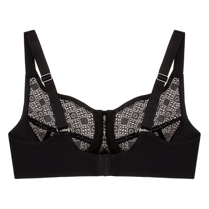 Glamorise Lace Comfort Wonderwire Underwire Bra 9855 (Women's & Women's Plus) Black