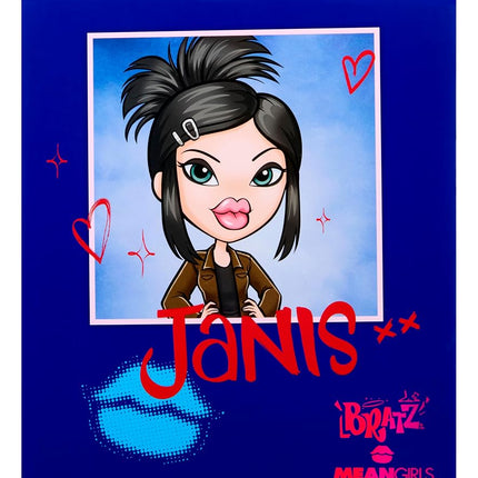 Bratz x Mean Girls Spring Fling Doll Janis – Collectable Fashion Doll with 2 Outfits, Purple Tuxedo, and Movie-Inspired Accessories
