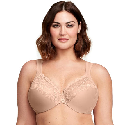 Glamorise Low Cut Wonderwire Lace Underwire Bra 1240 (Women's & Women's Plus)