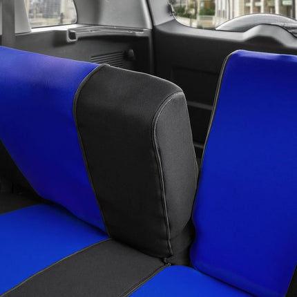 Funda de tela para asiento trasero FH Group - Ajuste universal, fundas de asiento trasero para coches con asiento trasero dividido, accesorios interiores de coche para SUV, sedán, furgoneta, azul