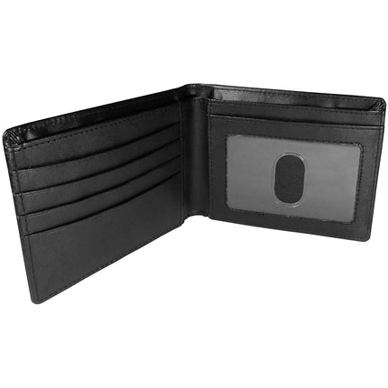 NFL Siskiyou Sports Mens Buffalo Bills Bi-fold Leather Wallet Large Logo One Size Black