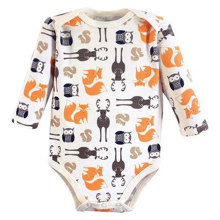 Hudson Baby Baby Boys Cotton Long-sleeve Bodysuits 3-pack, Forest, 3-6 Months