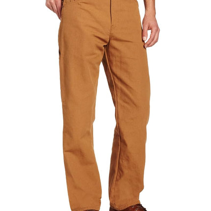 Dickies Men's Relaxed Fit Straight Leg Carpenter Duck Jean, Brown, 44Wx34L