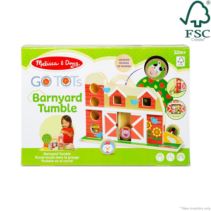 Melissa & Doug GO Tots Wooden Barnyard Tumble | Farm Toys for Kids, Set with Animal & Farmer Figures | Age 1+ - FSC Certified