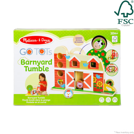 Melissa & Doug GO Tots Wooden Barnyard Tumble | Farm Toys for Kids, Set with Animal & Farmer Figures | Age 1+ - FSC Certified