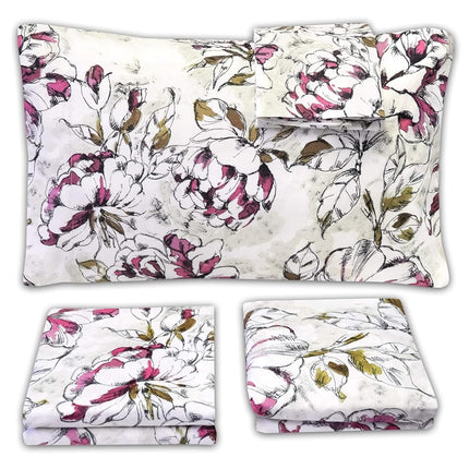 Sweet Home Collection Luxury Bedding Set with Flat, Fitted Sheet, 2 Pillow Cases, Microfiber, Dolce, Full