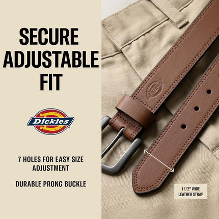 Dickies Men's Casual Leather Belt, Tan, 42W