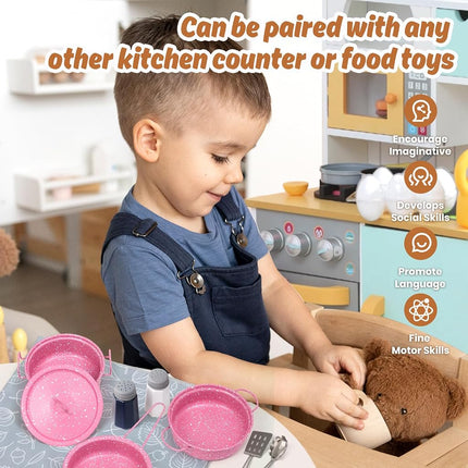 Veitch fairytales Children's Mud Kitchen Accessories Outdoor Children's Crockery Pots Play Kitchen Children's Kitchen Tableware Play Pots Kitchen Accessories Pot Set Kitchen Toy Cooking Utensils