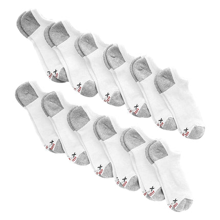 Hanes Men's, X-Temp Lightweight Socks, Low Cut and No Show, 12-Pack Casual, White/Opulent Garden, 37.5-46 EU (Pack of 12)