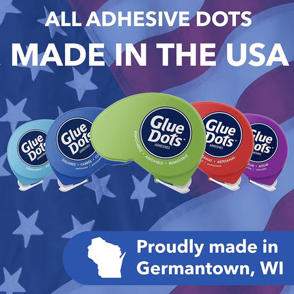 Glue Dots Permanent Dot N' Go Dispenser with 200 (.375 Inch) Permanent Adhesive Dots (11346)