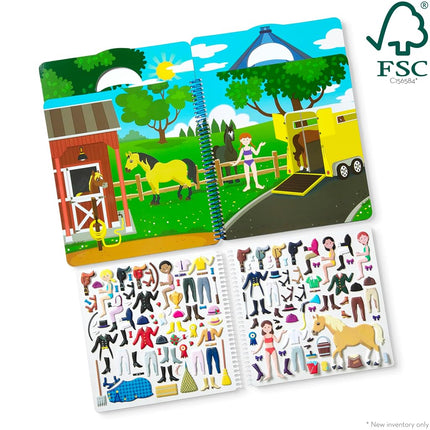Melissa & Doug 9410 Heart Puffy Activity Book: Riding Club-139 Reusable Stickers, Cartoon, Multicolor, 1 EA