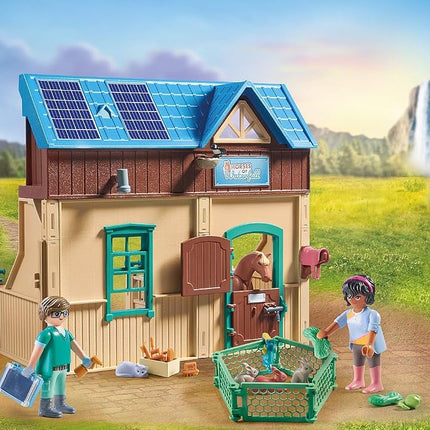 PLAYMOBIL 71352 Horses of Waterfall - Riding Therapy and Veterinary Practice, magical waterfall paradise for horse lovers, fun imaginative role-play, sustainable playsets suitable for children ages 5+