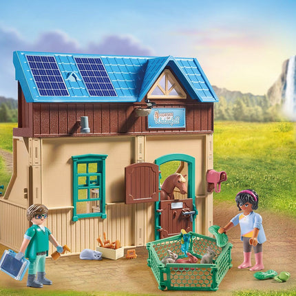 PLAYMOBIL 71352 Horses of Waterfall - Riding Therapy and Veterinary Practice, magical waterfall paradise for horse lovers, fun imaginative role-play, sustainable playsets suitable for children ages 5+