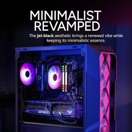 Cooler Master Hyper 212 RGB Black Edition CPU Air Cooler, SF120R RGB Fan, 4 CD 2.0 Heatpipes, Anodized Gun-Metal Black, Brushed Nickel Fins, RGB Lighting for AMD Ryzen/Intel LGA1151