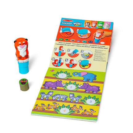 Melissa & Doug Sticker WOW Tigre Ensemble : Tampon Autocollant, Bloc d'Activités de 24 Pages, 600 Autocollants au Total, Loisirs Créatifs Jouet Fidget Personnage à Collectionner
