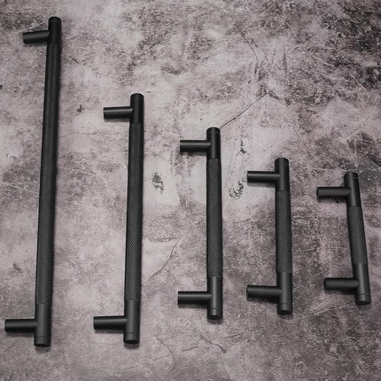 BUKOBYHE 10 Pack 3Inch Matte Black Kitchen Cabinet Handles Knurled Cabinet Pulls Black Drawer Pulls Kitchen Hardware