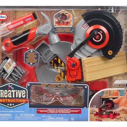 little tikes Creative Construction Power Cuts Set - Includes 6 Accessories, Pretend Play Construction Set, Suitable for Boys and Girls Ages 3+ Years