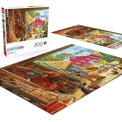 Buffalo Games - Country Life - Farm Scenic - 500 Piece Jigsaw Puzzle for Adults - Challenging Puzzle Perfect for Game Nights - Finished Size is 21.25 x 15.00