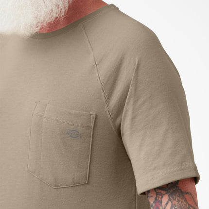Camiseta de bolsillo de manga corta Dickies para hombre, con tecnología de enfriamiento, color Desert Sand, talla grande y alta
