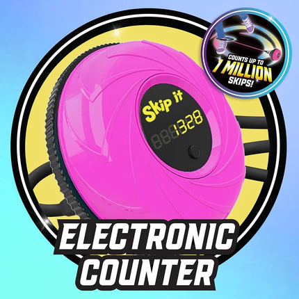 Skip It Retro Outdoor Toy, Light Up Ball and Digital Counter, Pink, Soft Foam Padded Ankle Ring, 79 cm Long, Screen Free Play, Toy for Boys, Girls, Kids Ages 5 and Up