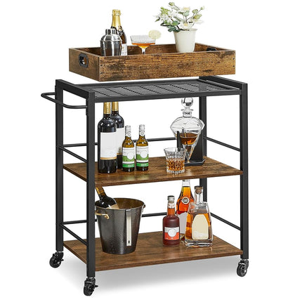 VASAGLE Industrial Bar Cart for The Home, Serving 