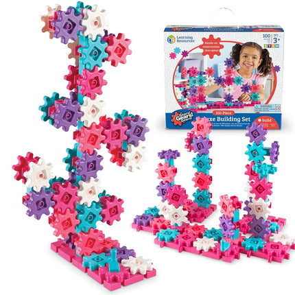 Learning Resources Gears Gears Gears! 100-Piece Deluxe Building Set - Pink