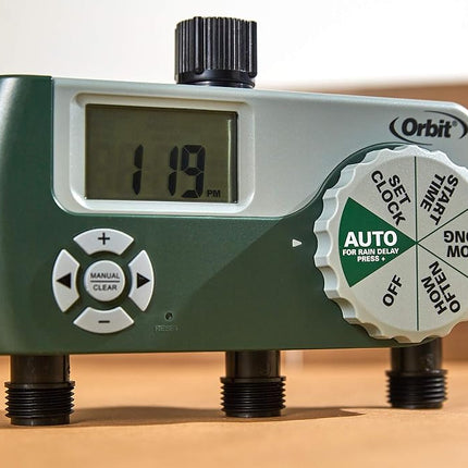 ORBIT 3-Outlet Hose Watering Timer, Green