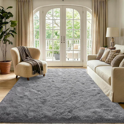 Noahas Fluffy Grey Rug for Living Room,5x8 Area Rugs,Thick Plush Shag Rug,Shaggy Rugs for Bedroom,Big Fuzzy Carpet,Comfy Kids Rugs,Large Living Room Rugs,Soft Nursery Rug for Baby,Living Room Decor