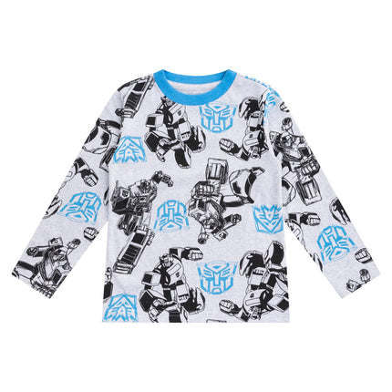 Transformers Hasbro Boys Long Sleeve Shirt for Toddlers and Big Kids, 3 Pack, Blue/black, 5