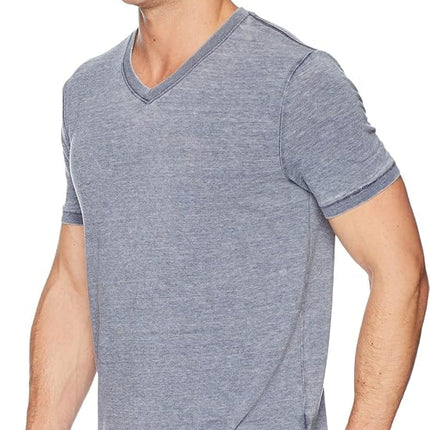 Lucky Brand Men's Venice Burnout V-Neck Tee Shirt, American Navy, Large