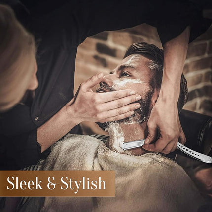 1 Seller - Facon Professional Straight Edge Barber Razor/Rasoirs/Rasoi - Salon Quality Cut Throat Shavette - Japanese Stainless Steel - NEW 2017 Model Limited Edition - Includes 5 DE Razor Blades.