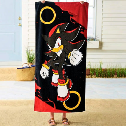 Sonic Shadow The Hedgehog Kids Cotton Beach Towel, 58 x 28 Inch, Soft & Absorbent Pool, Bath & Beach Towel (Officially Licensed Product) by Franco