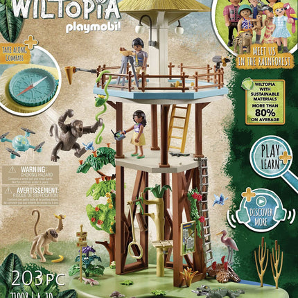 Playmobil Wiltopia 71008 Research Tower with Compass and Toy Animals, Sustainable Toy for Children Ages 4+