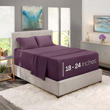 Nestl Twin XL Bed Sheet Set - Purple - 3-Piece Ext