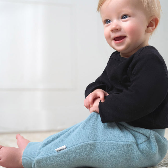 Pantalon de jogging en micropolaire Gerber pour bébés garçons, lot de 4, couleur flocons d'avoine clair chiné, 0-3 mois