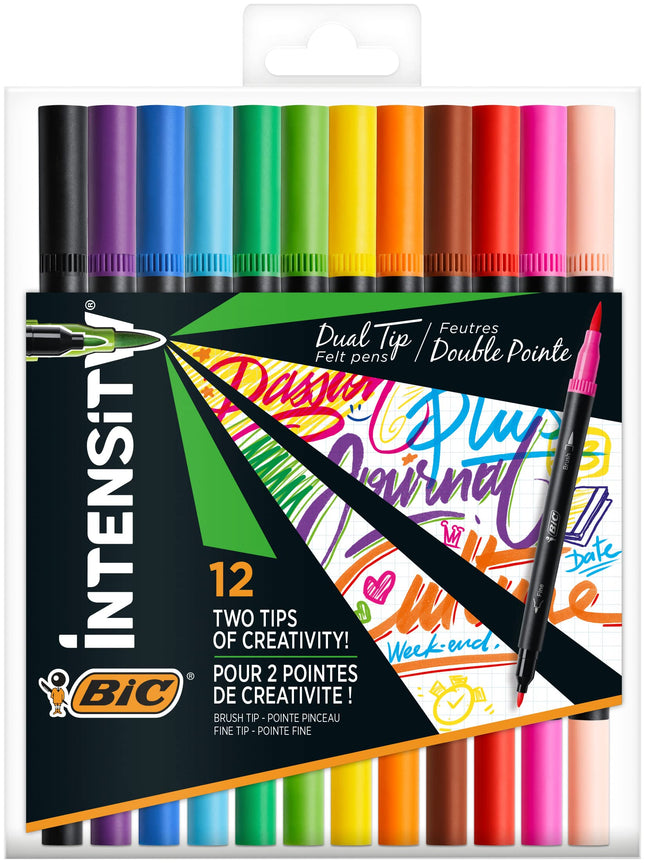 BIC Intensity 2 in 1 Dual Tip Fineliner Pens, Fine