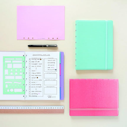 Filofax Refillable Notebook, A5 Size, Classic Pastels Collection, Dotted Paper, 8.25" x 5.75", Rose (B115080U)