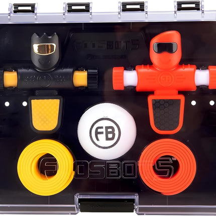 Fat Brain Toys Foosbots 2-Pack - Football Themed, Fast Paced 2-Player Tabletop Trickshot Game for Kids Ages 6+, Orange, Green