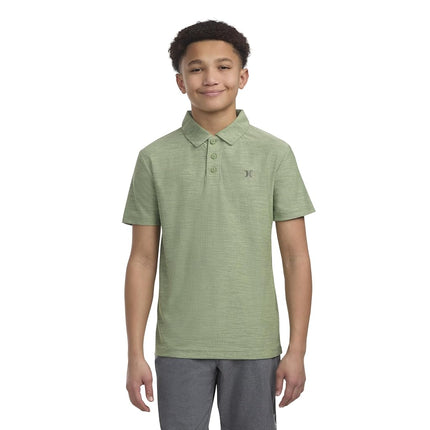 Hurley Boys' Performance Polo Shirt, Palm Green Heather, 3T