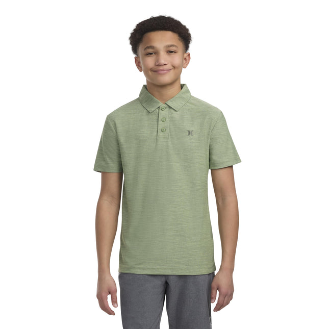 Hurley Boys' Performance Polo Shirt, Palm Green Heather, 2T